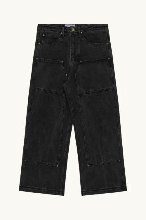 Double Knee Danim Jeans Black