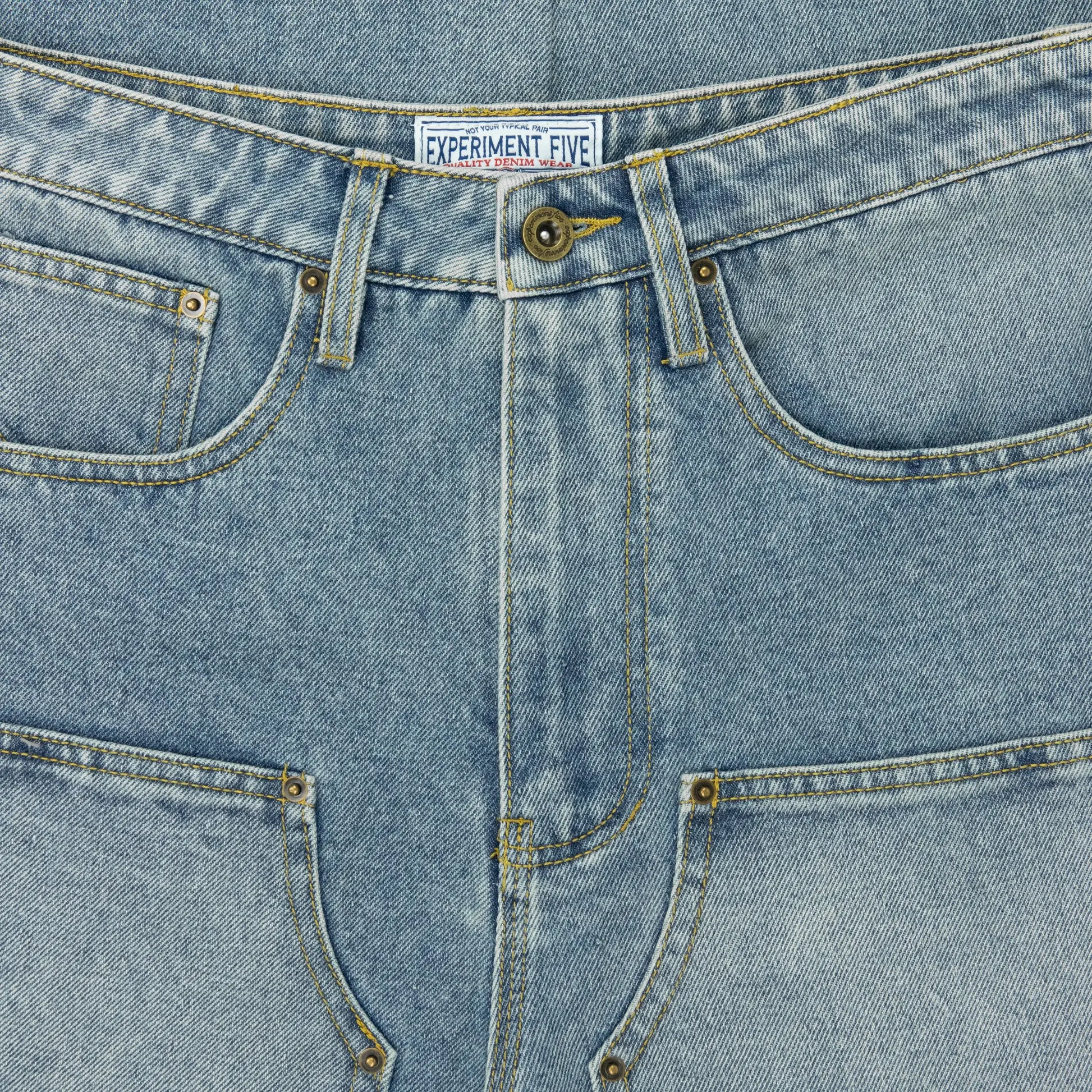 Experiment Five Double Knee Danim Jeans Blue - Image 3