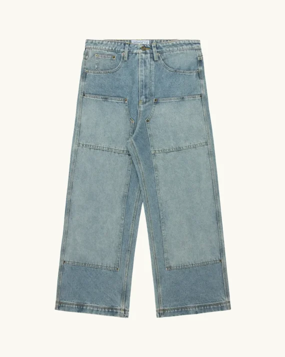 Experiment Five Double Knee Danim Jeans Blue