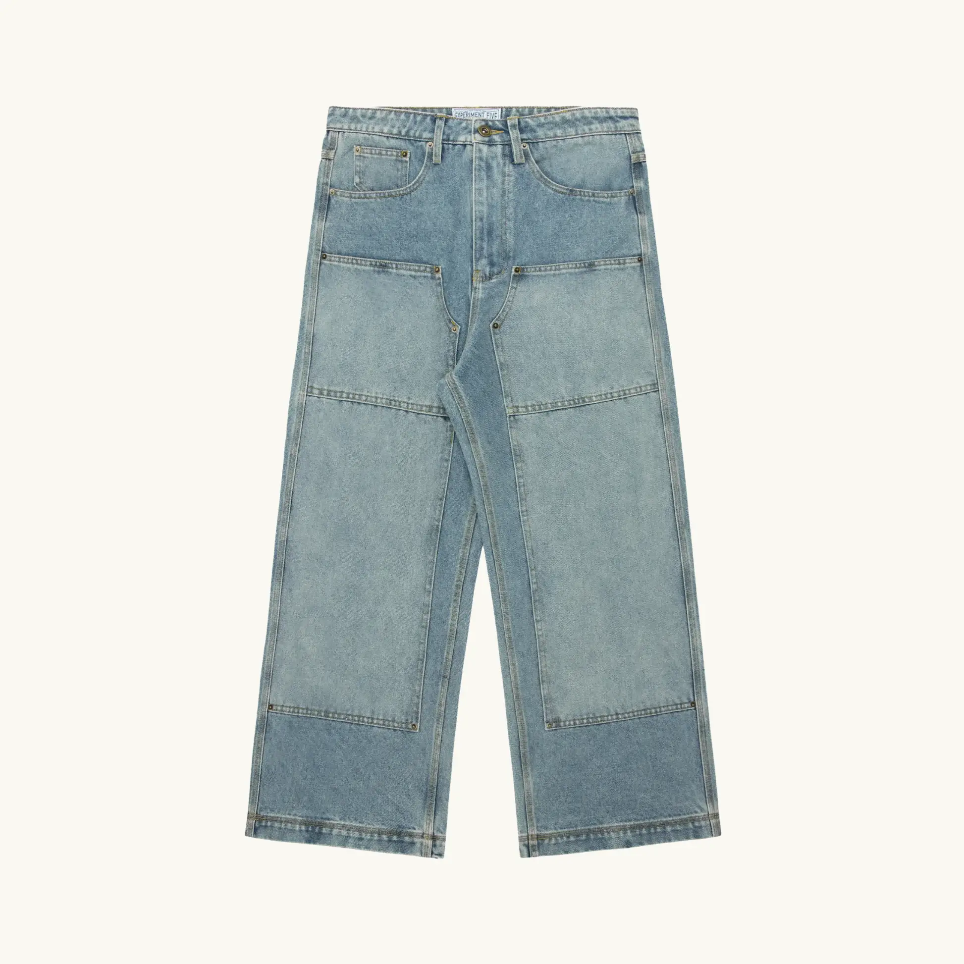 Experiment Five Double Knee Danim Jeans Blue